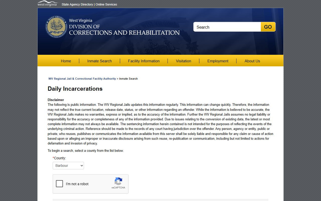 Berkeley County inmate records daily incarcerations search by county or institution